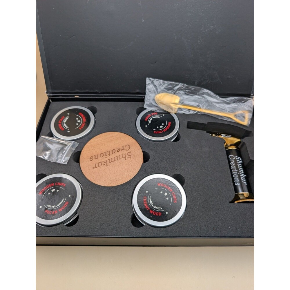 Cocktail Smoker Kit w/ Torch Wood Chips Bourbon Whiskey Drink Infuser Set